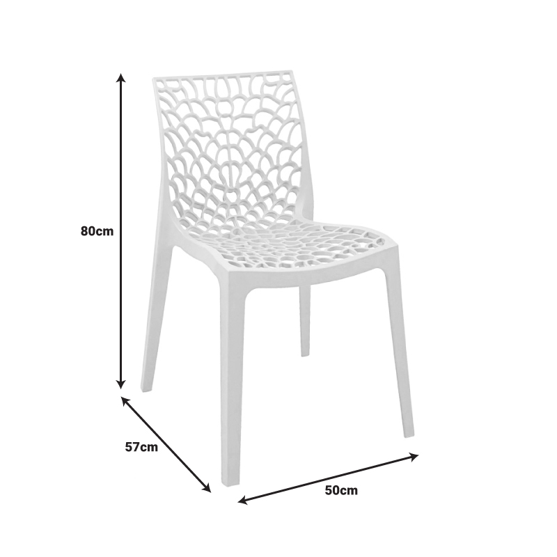 Καρέκλα στοιβαζόμενη Hush pakoworld pp σε ανθρακί απόχρωση 50x57x81εκ