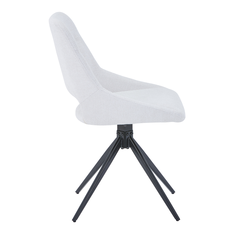 Καρέκλα περιστρεφόμενη Luciano I pakoworld σε κρεμ ύφασμα-πόδι μεταλλικό μαύρο 52.5x54x85εκ