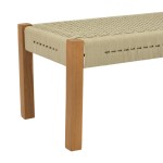 Παγκάκι Uma pakoworld teak ξύλο και pe σχοινί σε φυσική απόχρωση 150x45x40εκ