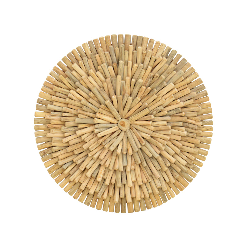 Διακοσμητικό τοίχου Decofy Inart drift ξύλο σε φυσική απόχρωση Φ60x5εκ