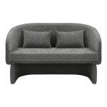 Καναπές διθέσιος Playmob pakoworld ύφασμα σε γκρι απόχρωση 65x128x79εκ