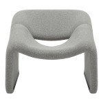 Πολυθρόνα Clous pakoworld μπουκλέ ύφασμα σε ανοιχτή γκρι απόχρωση 86x77x73.5εκ