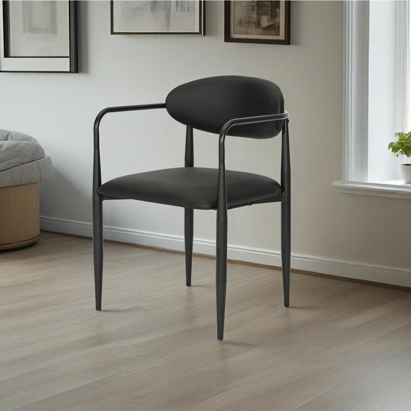 Πολυθρόνα Kalone pakoworld pu σε μαύρη απόχρωση 56x55x78εκ