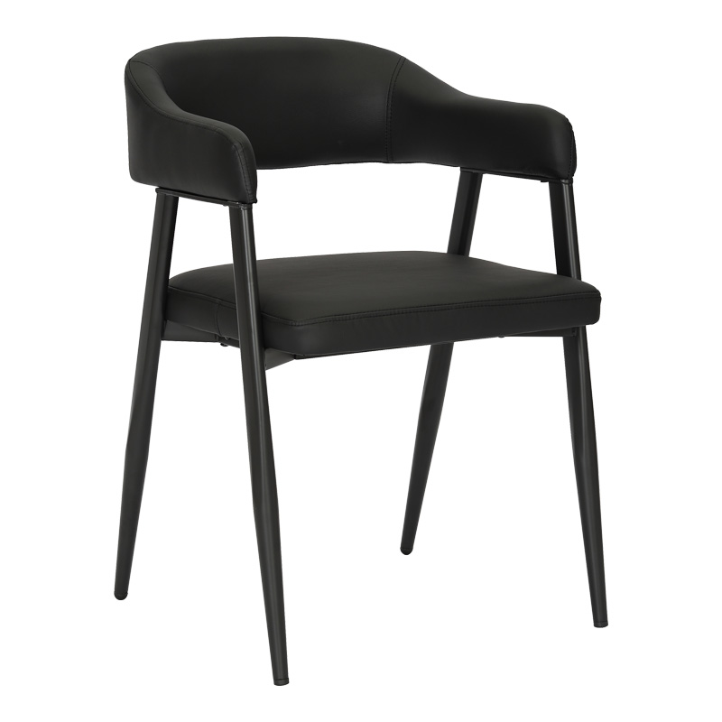 Πολυθρόνα Sezan pakoworld pu σε μαύρη απόχρωση 56x55x78εκ