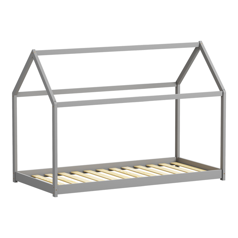 Παιδικό κρεβάτι Nino τ. Montessori pakoworld ξύλο πεύκου σε γκρι απόχρωση 90x190εκ