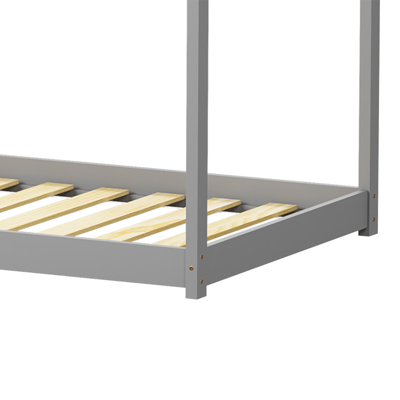 Παιδικό κρεβάτι Nino τ. Montessori pakoworld ξύλο πεύκου σε γκρι απόχρωση 90x190εκ