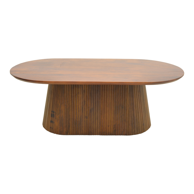 Τραπέζι σαλονιού Aithra pakoworld μασίφ ξύλο μάνγκο καρυδί 120x60x42εκ