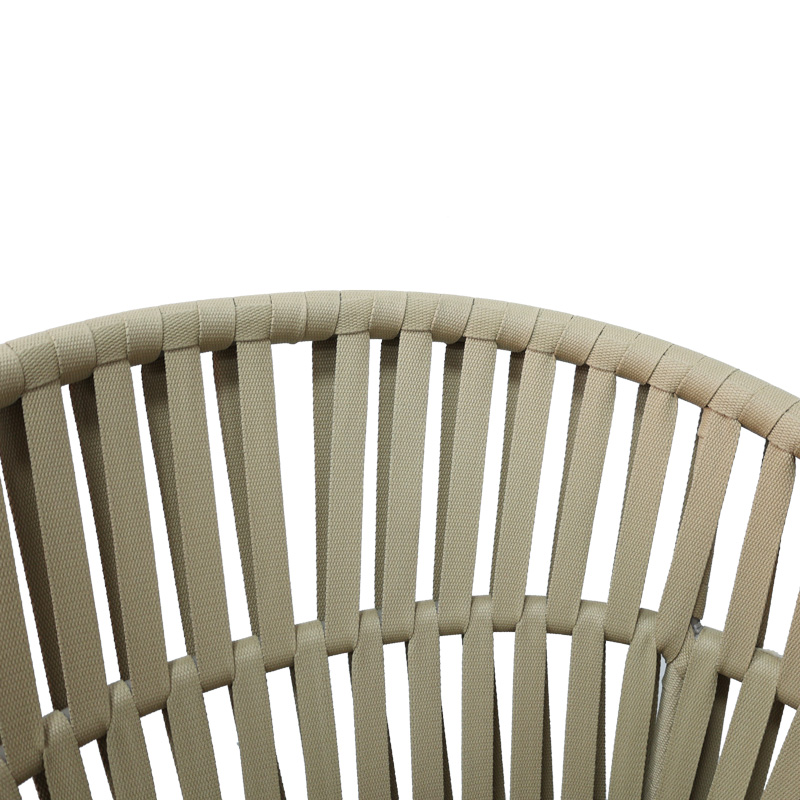 Πολυθρόνα αλουμινίου-pe σχοινί Frama pakoworld στοιβαζόμενη σε καφε απόχρωση και μαξιλάρι 57x60x78εκ