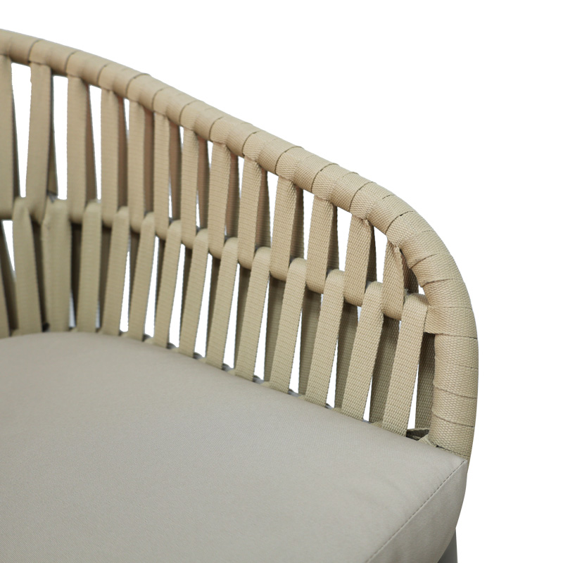 Πολυθρόνα αλουμινίου-pe σχοινί Frama pakoworld στοιβαζόμενη σε καφε απόχρωση και μαξιλάρι 57x60x78εκ