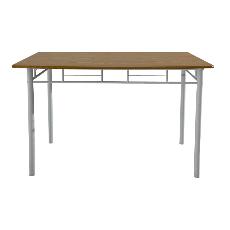 Τραπεζαρία Roza II pakoworld σετ 5τμχ mdf σε φυσική απόχρωση με λευκά μεταλλικά πόδια 110x60x74εκ