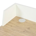 Γραφείο εργασίας Zervan pakoworld σε oak απόχρωση με πόδι λευκό μέταλλο 80x50x84εκ