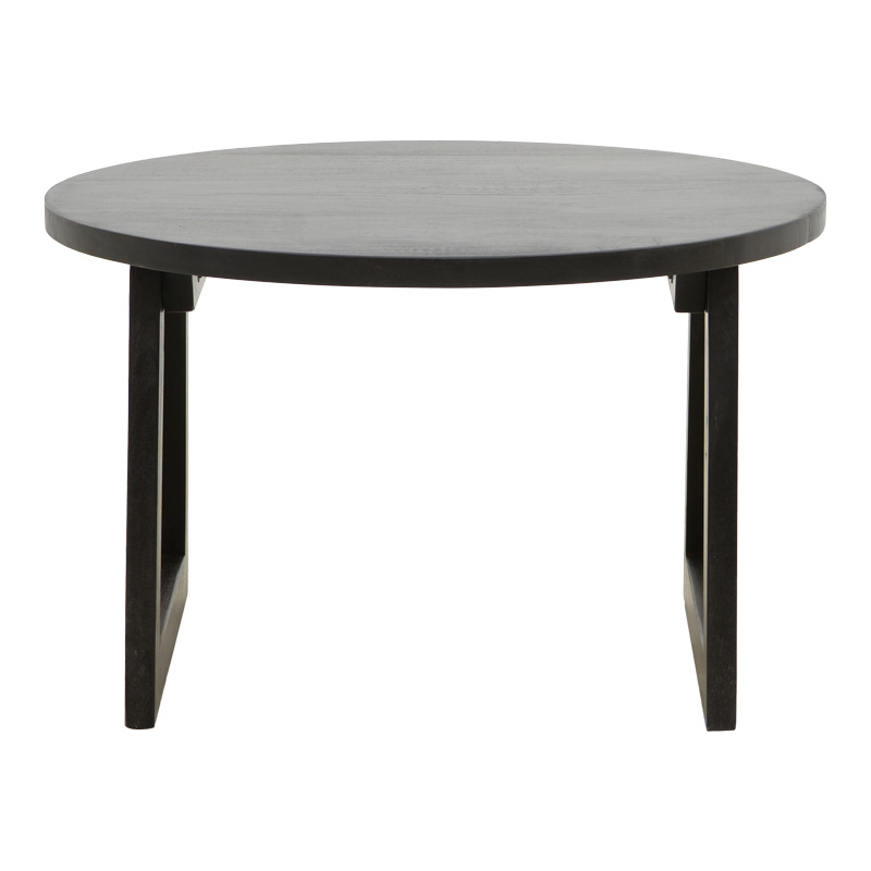 Τραπέζι Tamarind pakoworld ξύλο mango-φυσικό rattan σε μαύρη απόχρωση Φ65x40εκ