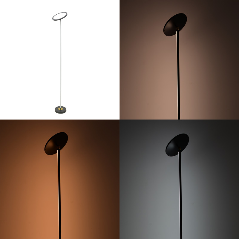 Φωτιστικό δαπέδου Rita pakoworld led μέταλλο σε μαύρη απόχρωση Φ25x160εκ