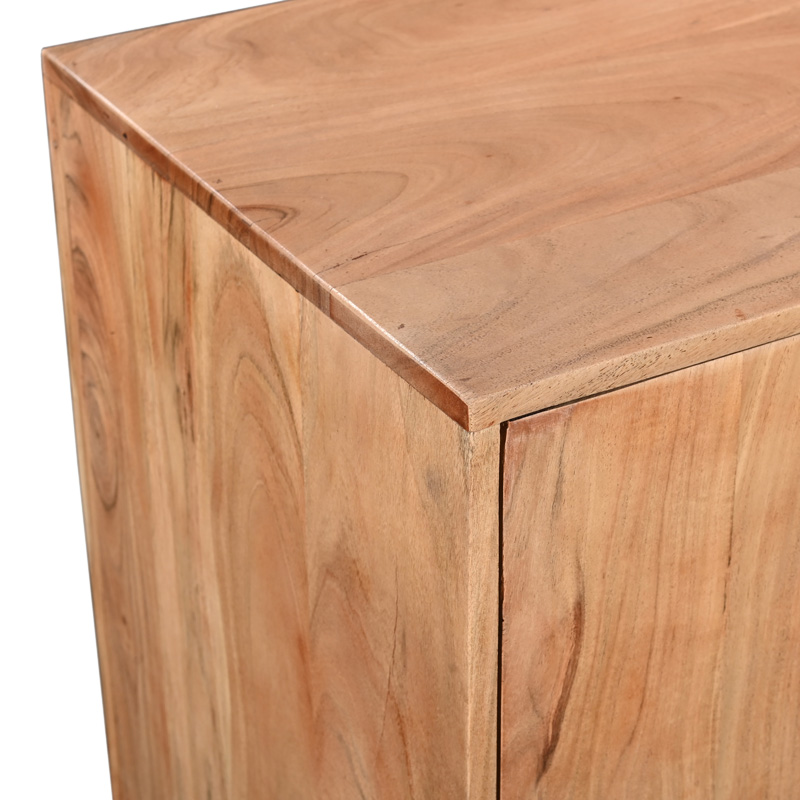 Μπουφές Leontina pakoworld μασίφ ξύλο ακακίας σε φυσική απόχρωση με πόδι μαύρο μέταλλο 150x45x86εκ