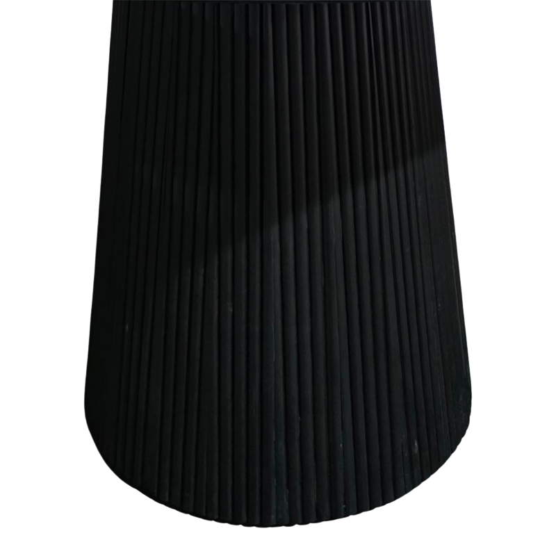 Τραπέζι Tully pakoworld μασίφ ξύλο ακακίας σε μαύρη απόχρωση Φ120x75εκ