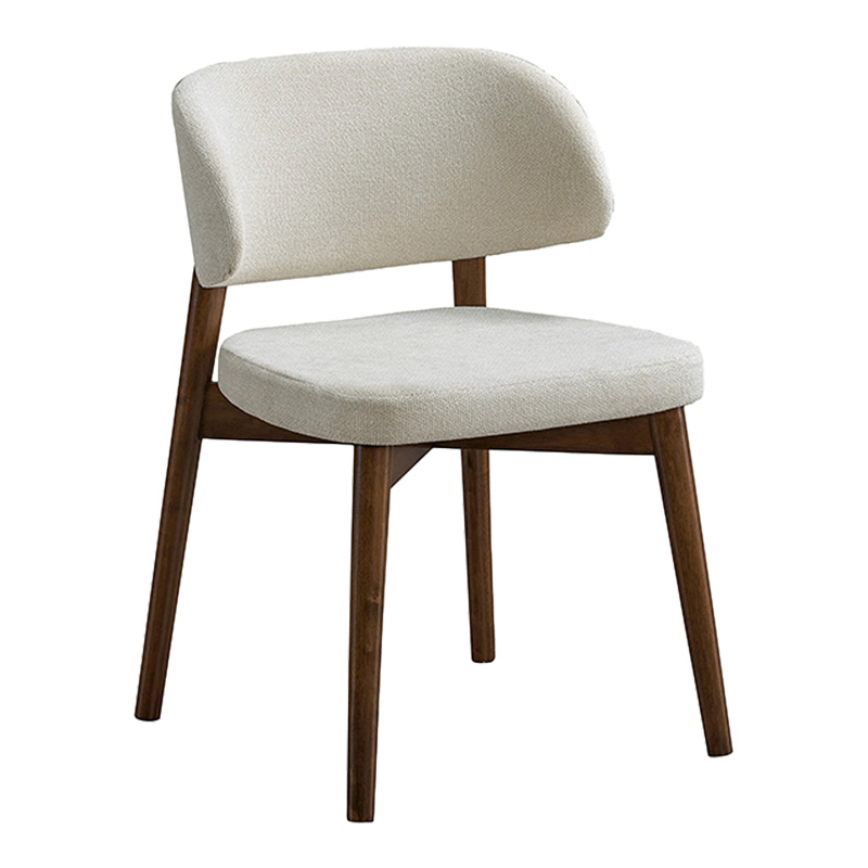 Καρέκλα Siena pakoworld rubberwood σε καρυδί-εκρού απόχρωση 48x50x81εκ