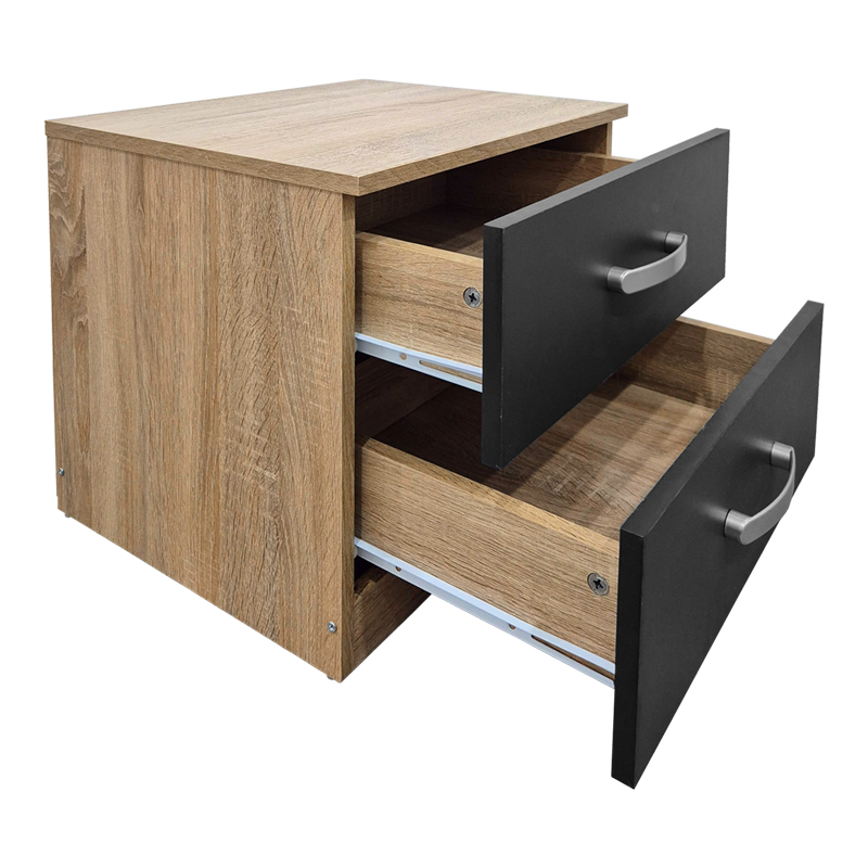 Κομοδίνο Athos pakoworld σε sonoma-ανθρακί απόχρωση 48x40x41.5εκ