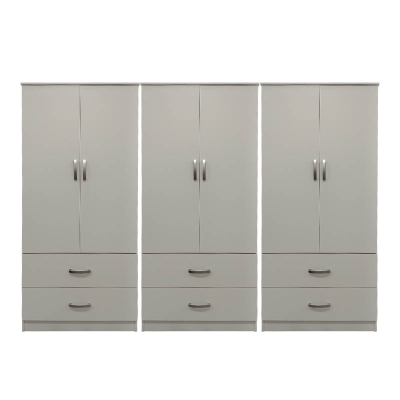 Ντουλάπα εξάφυλλη με συρτάρια Lego pakoworld λευκή 240x42x180εκ