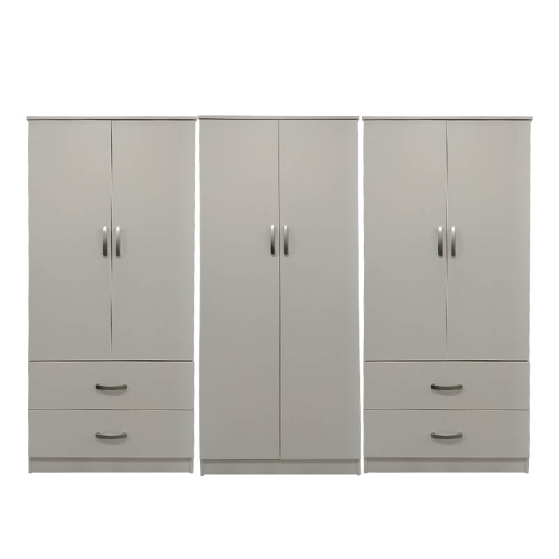 Ντουλάπα εξάφυλλη Athos pakoworld λευκή 240x42x180εκ