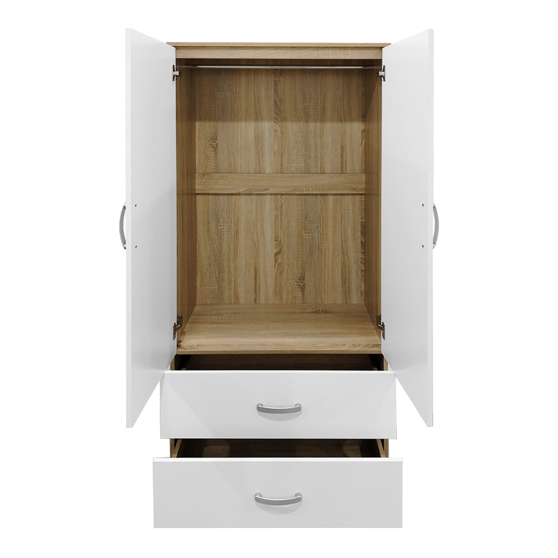 Ντουλάπα τετράφυλλη Lego pakoworld sonoma-λευκό 160x42x180εκ