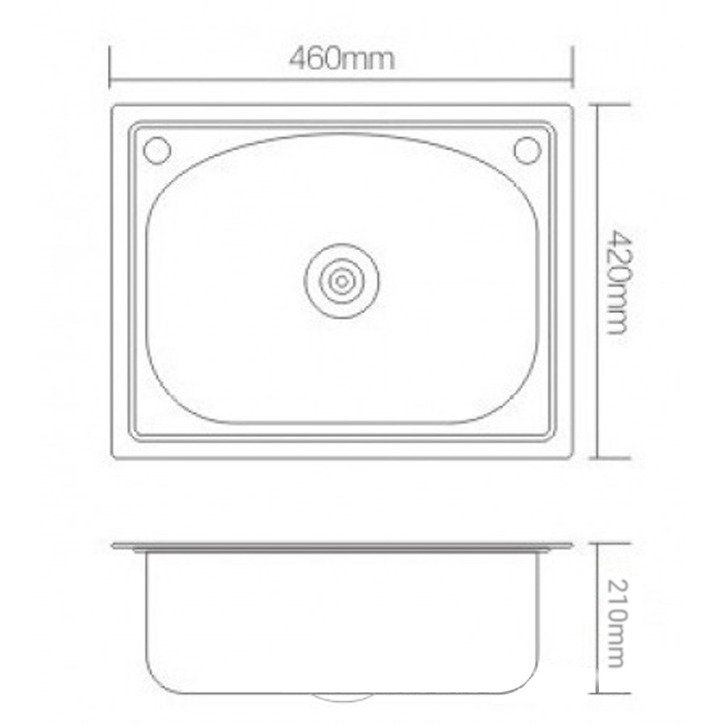 Νεροχύτης Undir ανοξείδωτος 46x42εκ
