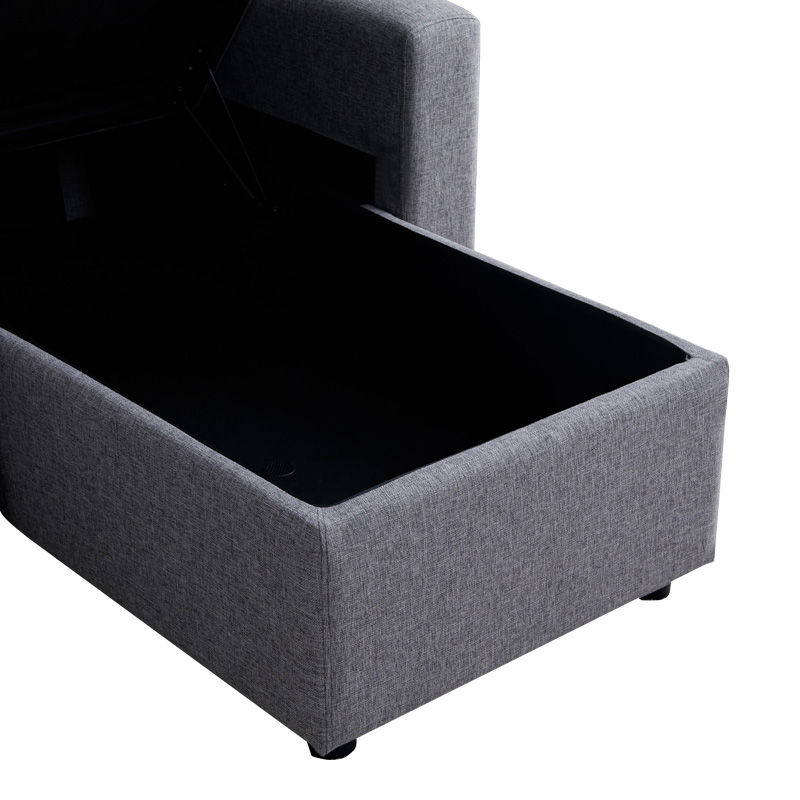 Γωνιακός αναστρέψιμος καναπές κρεβάτι Kamore pakoworld με αποθηκευτικό χώρο γκρι ύφασμα 223x146x85εκ