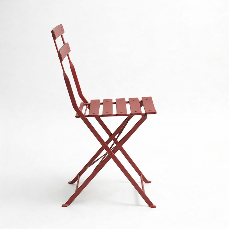 Καρέκλα Bistro pakoworld μεταλλική αναδιπλούμενη σε απόχρωση terracotta 42x46x82εκ