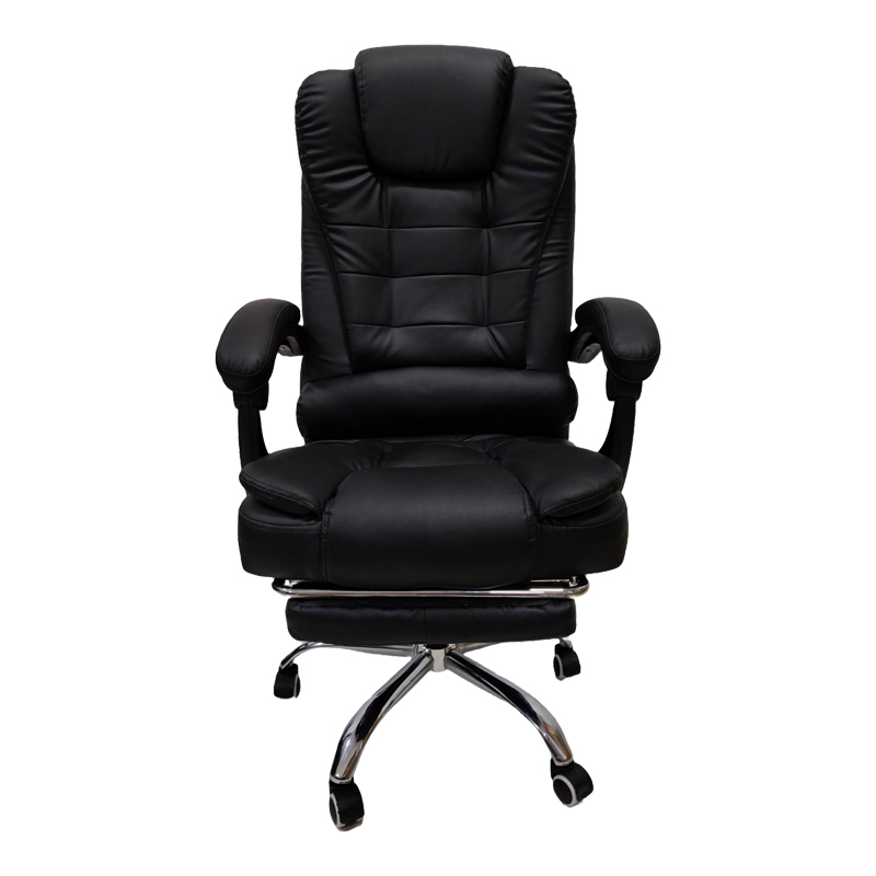 Καρέκλα γραφείου διευθυντή με υποπόδιο Worko pakoworld pu σε μαύρη απόχρωση 53x69x114-122εκ